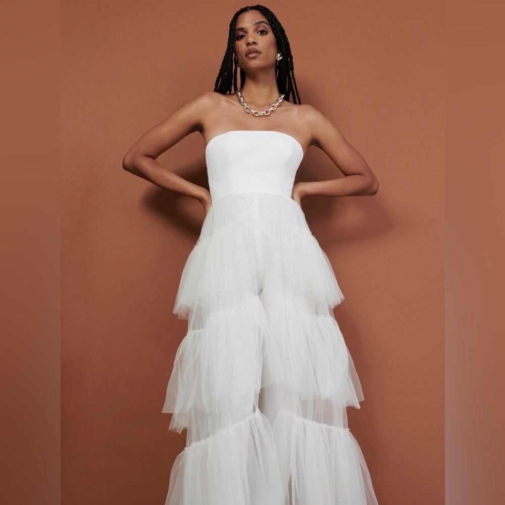 BCBG Ambrosia Strapless Jumpsuit Gown